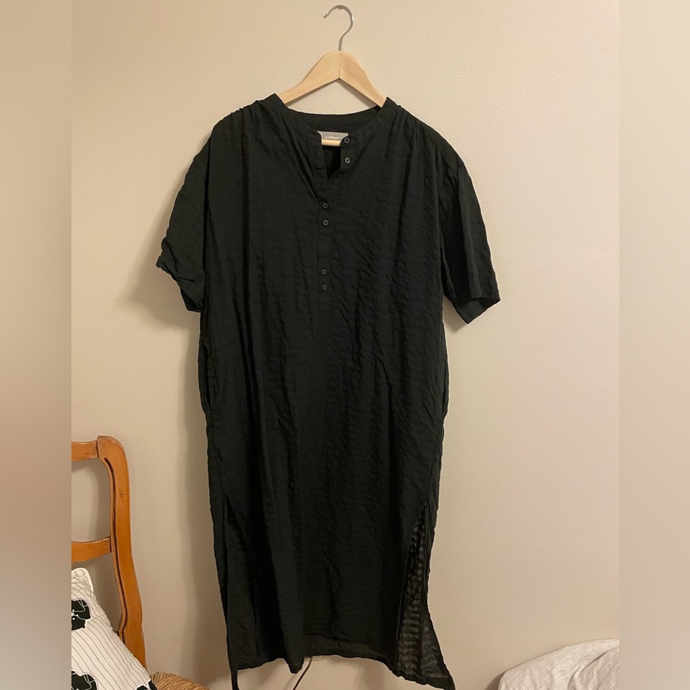 Everlane - Black Cotton Midi Dress - Size M